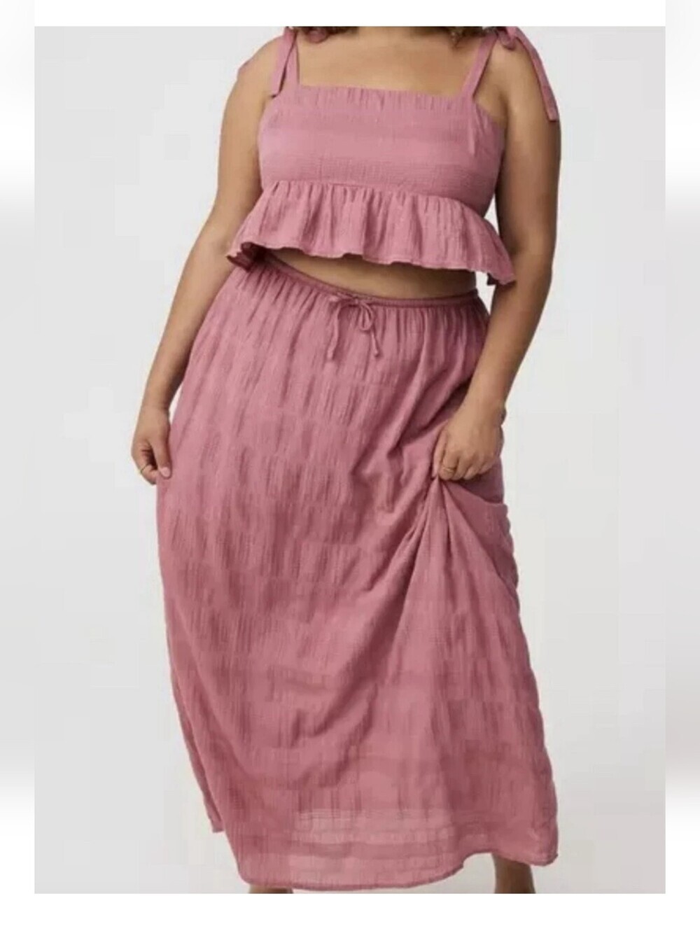 Nwt Torrid Size 2 (2X)  Textured Cotton Peplum Top Skirt Set New
